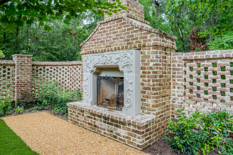 Wilmington Island Savannah Surfaces brick fireplace