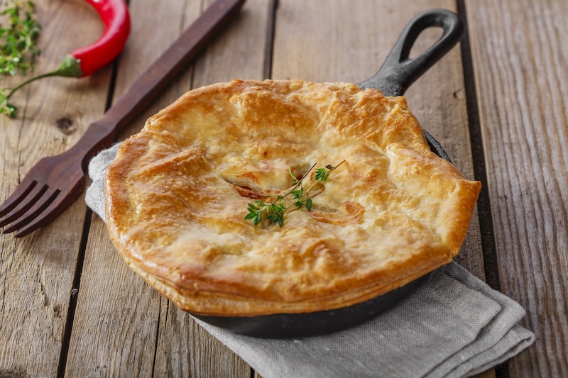 chicken pot cooking in a frying pan