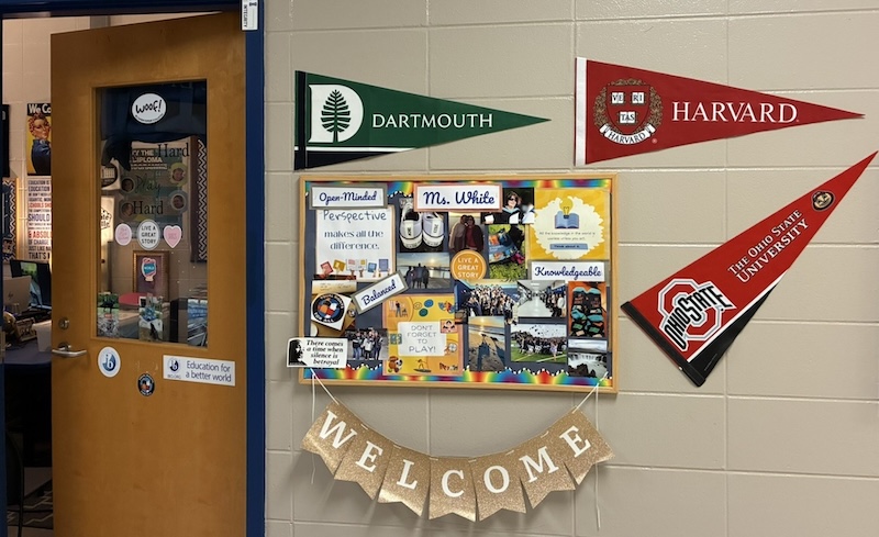 Beaufort County’s IB Program - College Flags on Wall