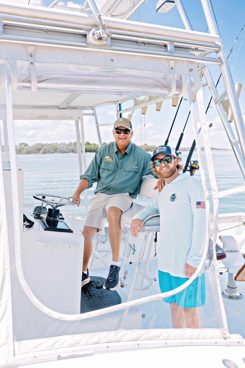 Christiaan and Stratton Pollitzer aboard The Bulldog fishing charter