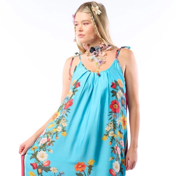 Maggie and Me blue floral maxi dressCoastal style guide summer 2026