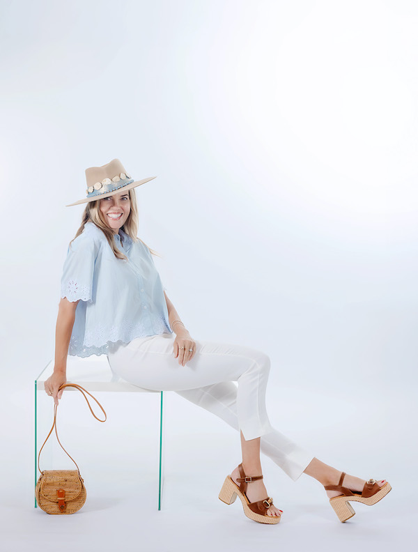 Miki Reeve wearing Evelyn and Arthur, Jean-Pierre Klifa, Palmettoes, Brims on the Bluff, Gifted and Currents Coastal style guide summer 2026