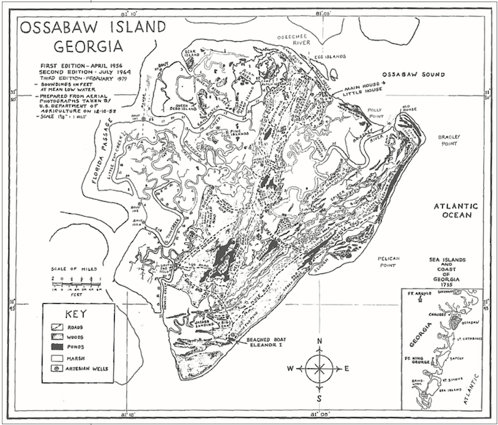 Ossabaw Island Georgia map