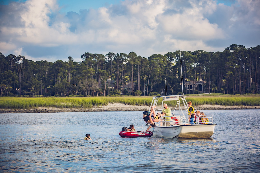 Outside Hilton Head family ski adventure on Broad Creek Shelter Cove