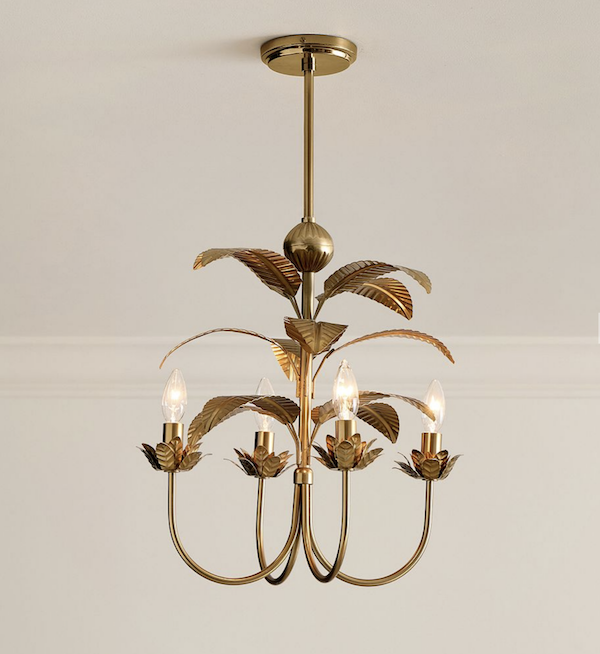 PB Teen chandelier for Powder room by Marsh on the May Interiors Old Town Bluffton