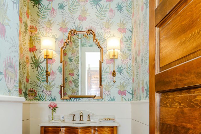 Powder room by Marsh on the May Interiors Old Town Bluffton home