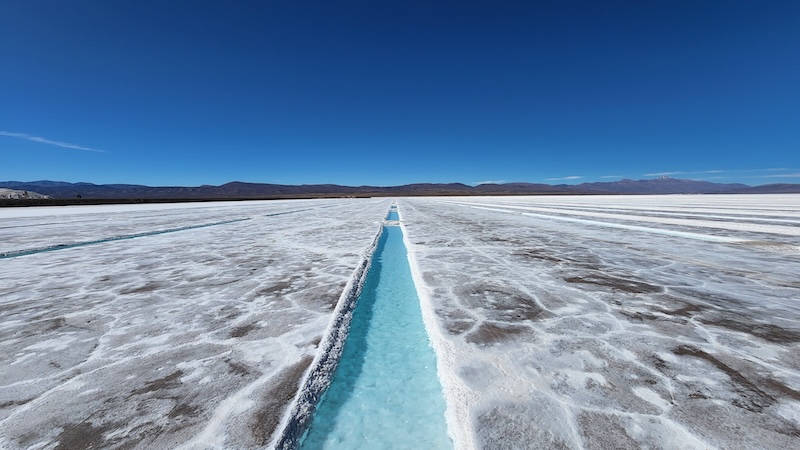 Endless white salt flats at Salinas Grandes Argentina
