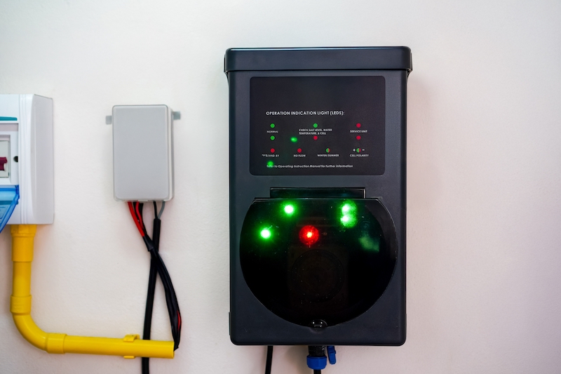 Salt chlorine generator for Saltwater pool Lowcountry home