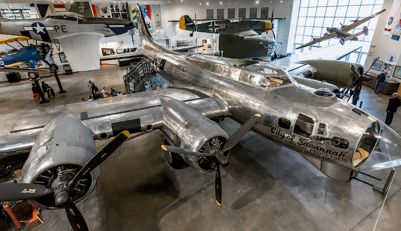 Historic aircraft display at National Museum of the Mighty Eighth Air Force