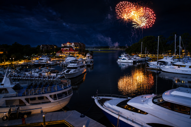Shelter Cove fireworks July in Hilton Head Island, Bluffton and Beaufort