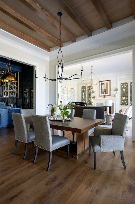 dining room casual keeping room Palmetto Bluff elegant coastal home by Kelly Caron Designs