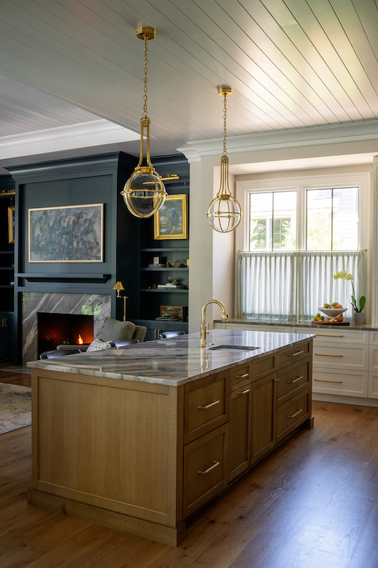 kitchen island casual keeping room Palmetto Bluff elegant coastal home by Kelly Caron Designs