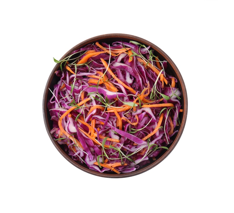 Tangy North Carolina-style red slaw served in bowl