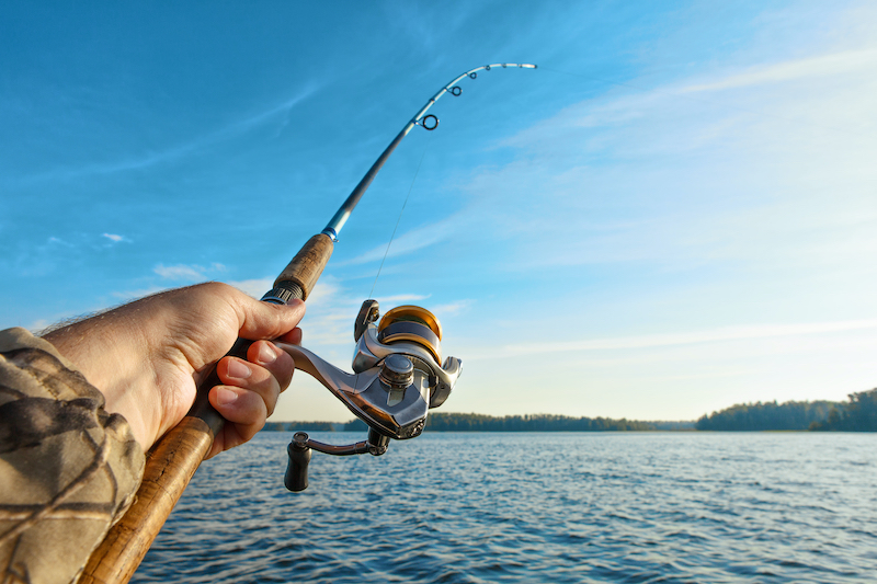 Fishing on the ocean line cast