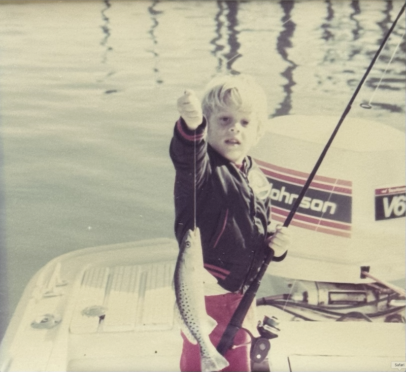 Andrew Carmines fishing at age 4 in Calibogue Cay on Hilton Head Island.