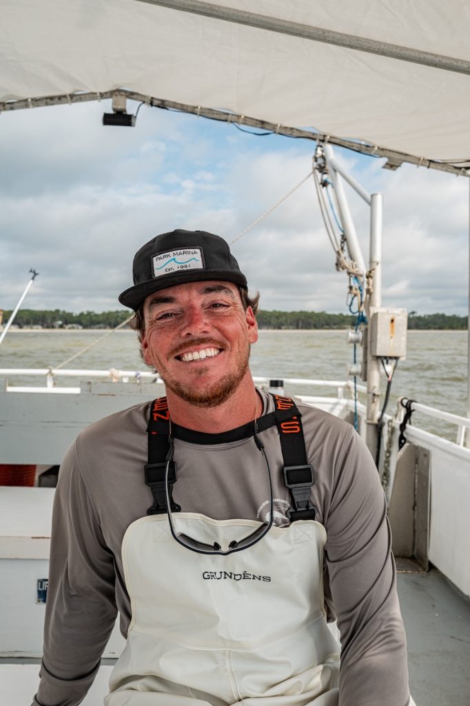 USCB biology graduate and captain Ian Deery aboard Vagabond Cruise’s Tammy Jane on Hilton Head Island.