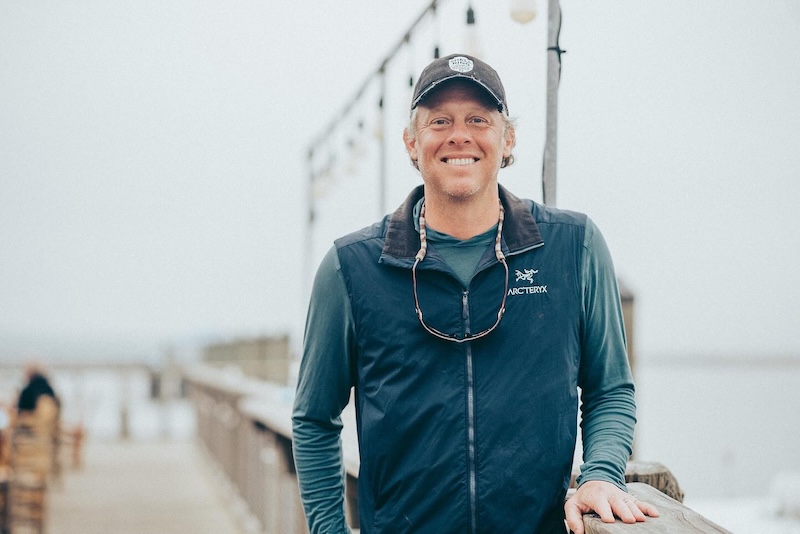 Andrew Carmines on the docks at Hudson’s Seafood House on Hilton Head Island.