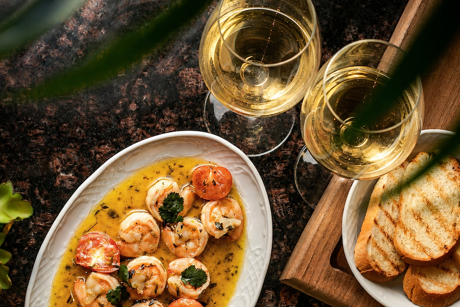 Shrimp scampi with white wine, one of sommelier Margaret Pearman’s recommended wine pairings for shrimp.