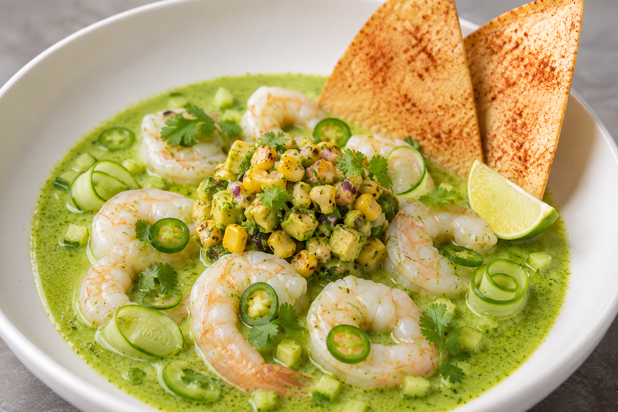 Award-winning shrimp aguachile from Links, an American Grill, winner of the 2025 Hilton Head Island Shrimp Festival Judge’s Choice award.