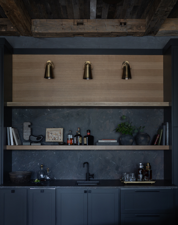 Wet bar in Palmetto Bluff home lounge by Court Atkins Group