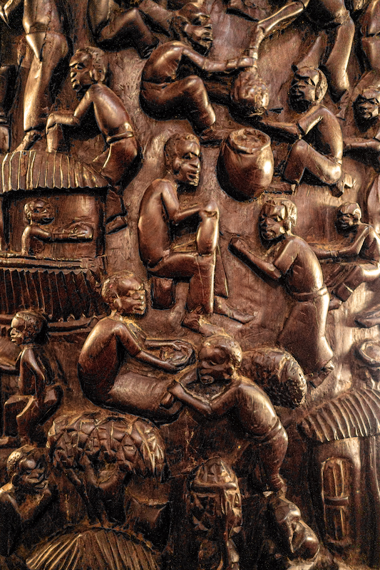 African art and artifacts displayed inside a St. Helena Island gallery