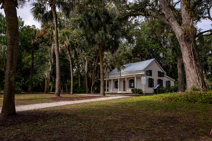 Historic Garvin-Garvey House surrounded by trees near the May River in Bluffton