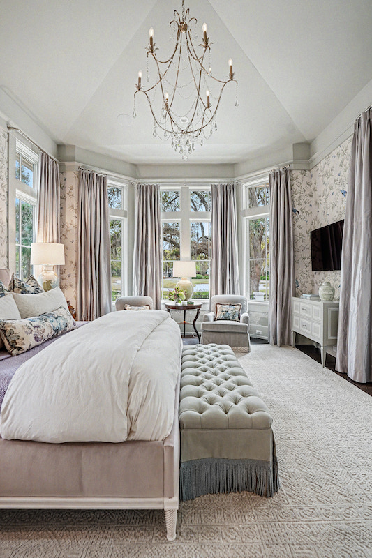 Light-filled master bedroom in Colleton River Residence
