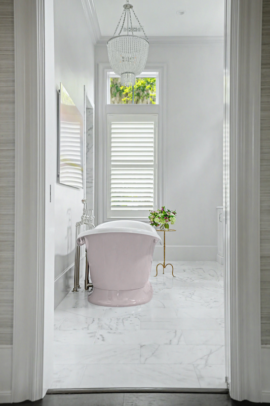 Pink bath tub in Colleton River Residence