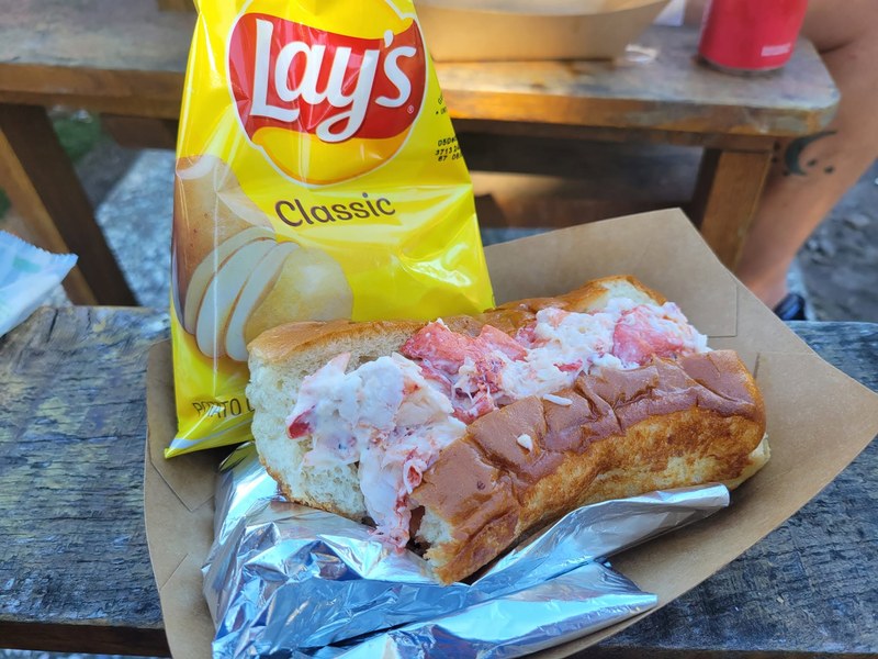 Maine-style lobster roll from The Sugaree served in a toasted split-top bun