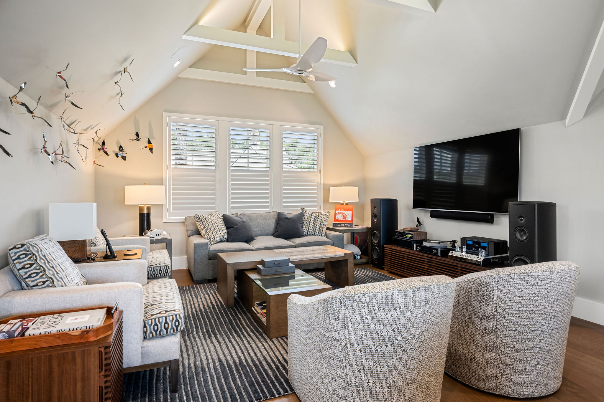 Entertainment suite with pool table and media space at 364 Waterfowl Road