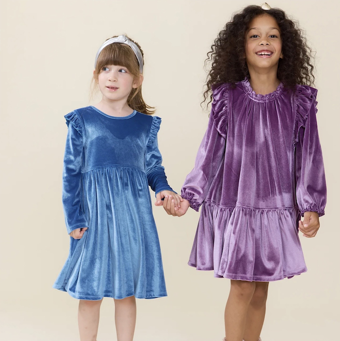 Jewel-toned children's dresses available at Island Child