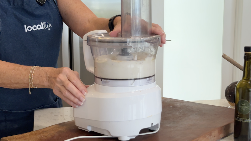 Whipped ricotta in a food processor
